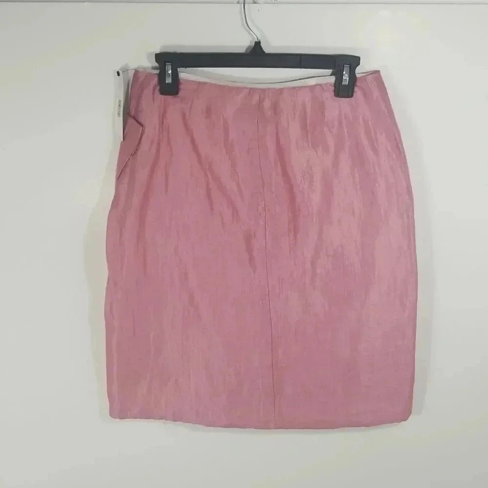 {DKNY} Asymmetrical Wrap Skirt in Damask Rose - Picture 3 of 13